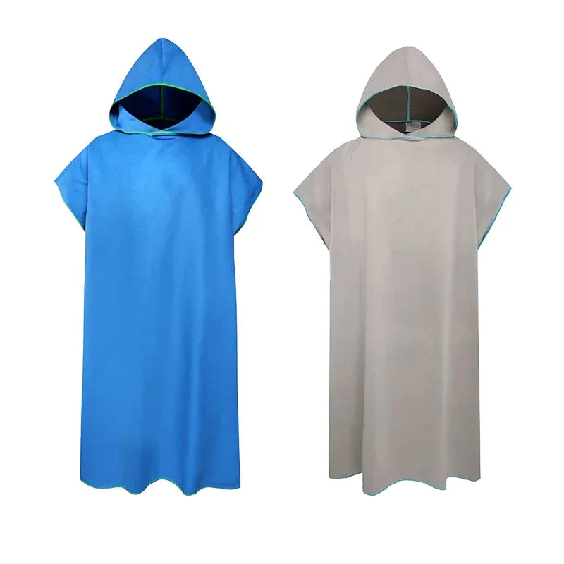 peignoir de bain sport x2 bleu et gris