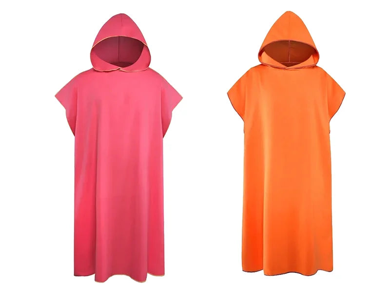 peignoir de bain sport x2 rose et orange