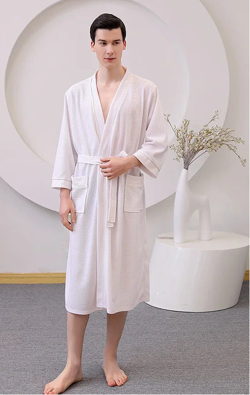 peignoir de bain taille xs blanc homme