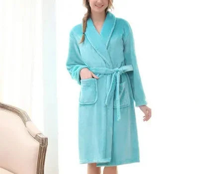 peignoir de bain turquoise