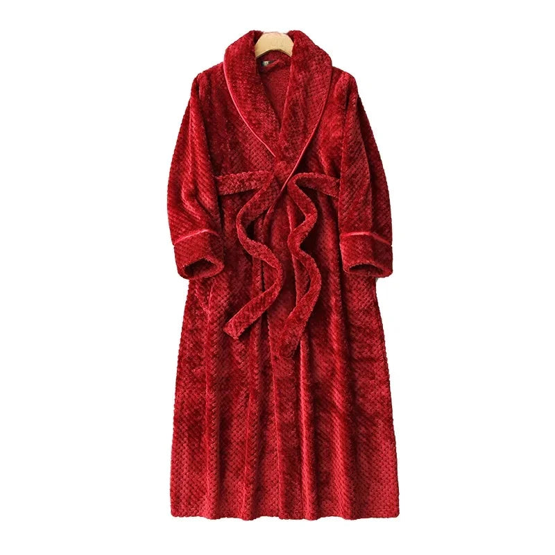 peignoir de bain velours rouge